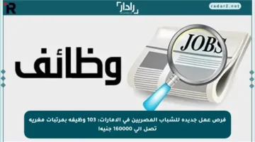 فرص عمل جديدة للشباب المصريين في الإمارات: 103 وظيفة بمرتبات مغرية تصل إلى 160000 جنيه!